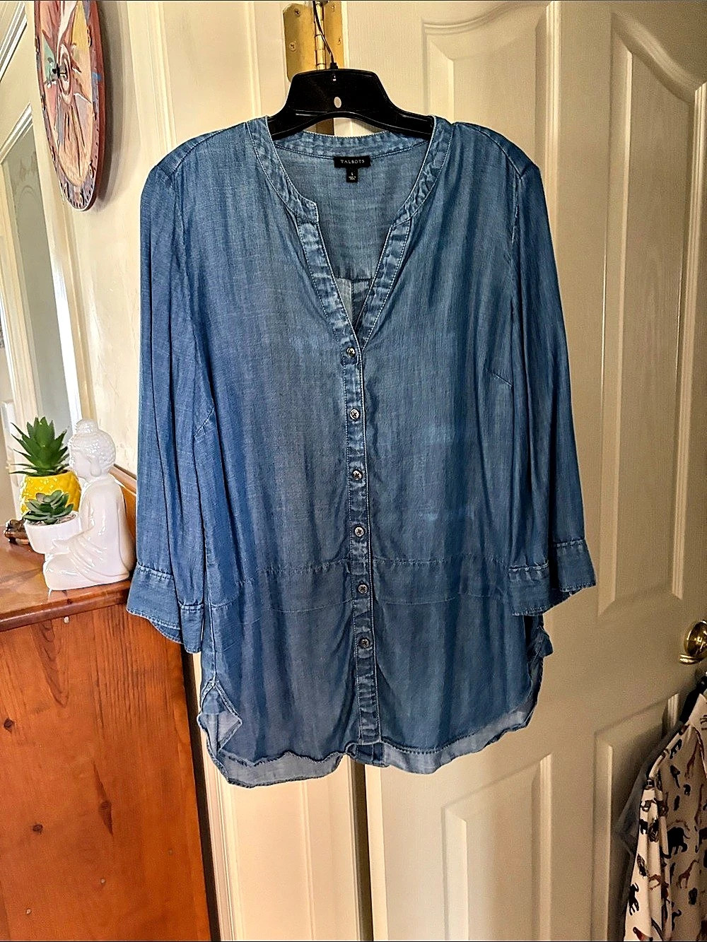 Talbots Tencel Lyocell Chambray Tunics Tunic Blue